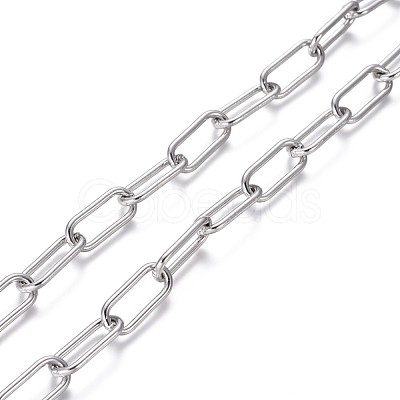 Tarnish Resistant 304 Stainless Steel Paperclip Chains CHS-I005-03P-1