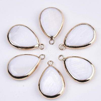 Natural Freshwater Shell Pendants SSHEL-R045-13-1