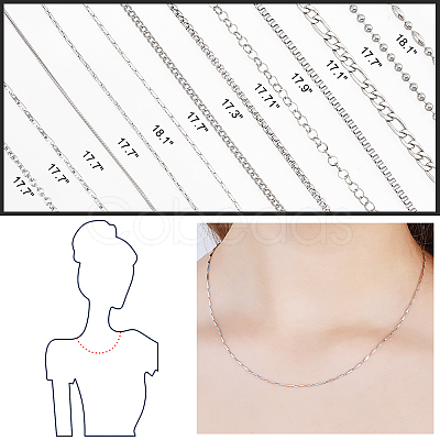 304 Stainless Steel Chain Necklaces STAS-PH0018-41P-1