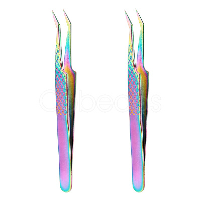 304 Stainless Steel Curved Tweezers TOOL-WH0155-39M-1