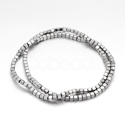 Cube Electroplate Non-magnetic Synthetic Hematite Beads Strands X-G-P110-03G-1