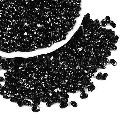Picasso Spray Painted Glass Seed Beads SEED-T006-04-37-1