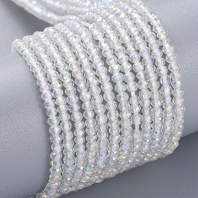 Electroplate Glass Beads Strands X-EGLA-F149-AB-01-1