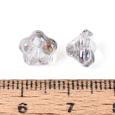 Electroplate Transparent Glass Beads Strands EGLA-N055-03A-01-1