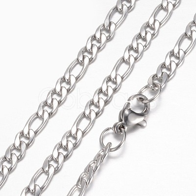 Non-Tarnish 304 Stainless Steel Figaro Chain Necklaces STAS-P101-71P-1