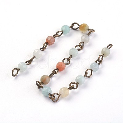 Handmade Natural Flower Amazonite Beads Chains AJEW-JB00455-04-1