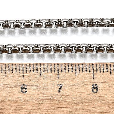 Non-Tarnish 304 Stainless Steel Box Chain Necklaces NJEW-O110-05H-P-1
