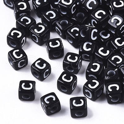 Opaque Acrylic Beads X-SACR-N002-01C-1-1