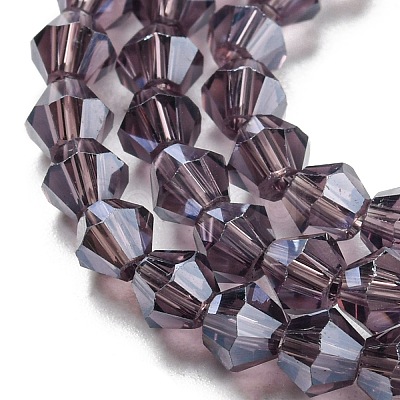 Transparent Electroplate Glass Beads Strands GLAA-F029-2mm-C04-1