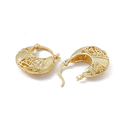 Rack Plating Brass Hoop Earrings for Women EJEW-M213-40G-1