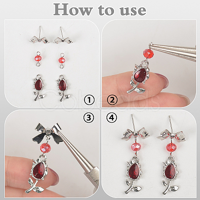 24Pcs 4 Styles Brass Stud Earring Findings KK-ME0002-44-1