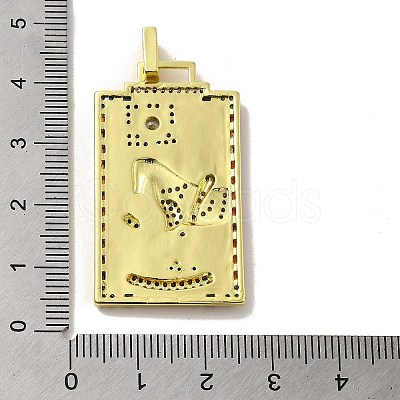 Brass Micro Pave Cubic Zirconia Pendants with Enamel KK-H458-03G-21-1