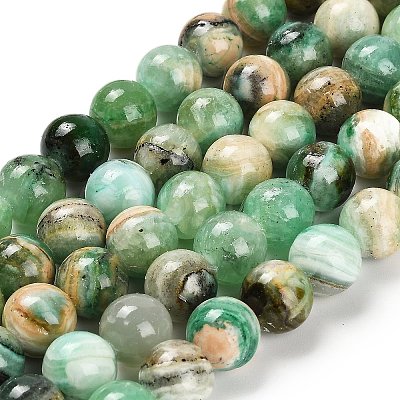 Natural Green Line Jasper Beads Strands G-B128-A03-04-1