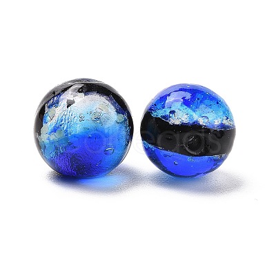 Handmade Silver Foil Glass Beads LAMP-A001-G04-10mm-1
