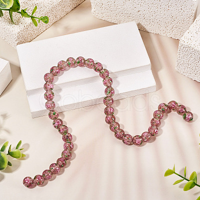 1 Strand Handmade Glod Sand Lampwork Beads Strands LAMP-TA0002-09B-1