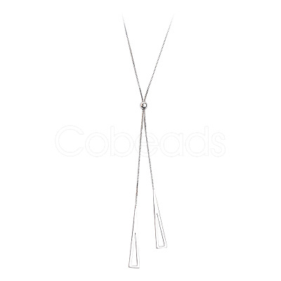 Triangle Brass Slider Lariat Long Necklaces for Women FS-WGD2F26-01-1