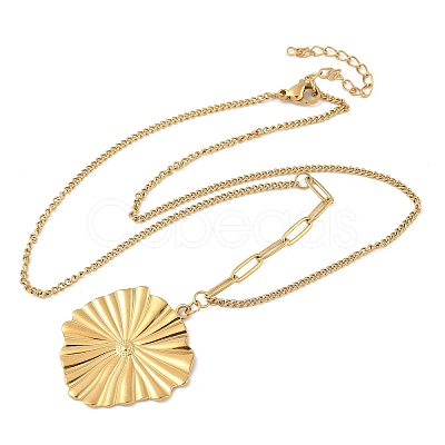 304 Stainless Steel Pendant Necklaces for Women NJEW-D312-02B-G-1