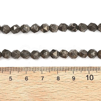 Natural Gold Pyrite/Golden Pyrite Beads Strands G-G458-I01-6mm-1