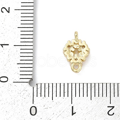 Brass Micro Pave Clear Cubic Zirconia Connector Charms KK-Z094-08G-01-1
