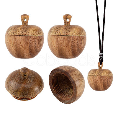 Rosewood Apple Box Jewelry Pendants WOOD-WH0027-64A-1