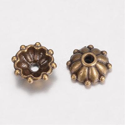 Tibetan Style Alloy Fancy Bead Caps PALLOY-D348-09AB-1