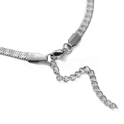 Non-Tarnish 304 Stainless Steel Herringbone Chain Necklaces LS-NJEW-P282-01P-1