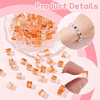 100Pcs Baking Paint Transparent Glass Beads DGLA-YW0001-35I-1