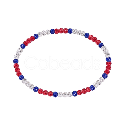Polymer Clay Rhinestone Round Beaded Necklaces NJEW-SW00049-03-1