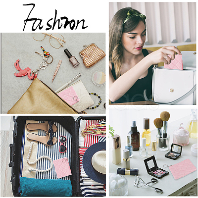 Rhombus Pattern PU Leather Zip Pouches ABAG-WH0040-12B-10-1