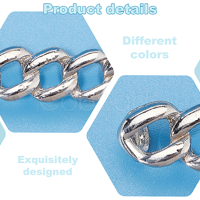 8Pcs 2 Colors Alloy Curb Chain Shoe Decorations FIND-HY0003-97-1