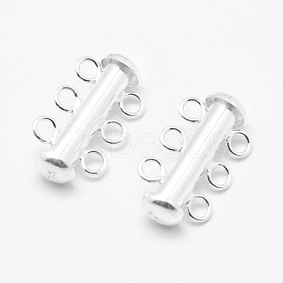 Sterling Silver Slide Lock Clasps STER-K035-02-1