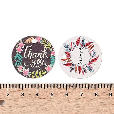 100Pcs Paper Flower Printed Gift Tags CDIS-H007-01-1