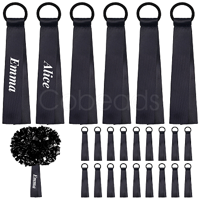 24Pcs Polyester Cheerleader Pom Poms Labels Ribbon FIND-CN0002-33A-1
