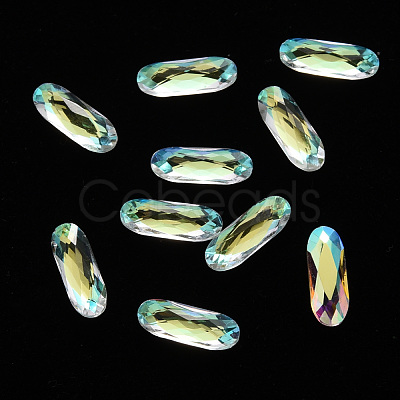 Oval Transparent Glass Cabochons MRMJ-T009-095C-1