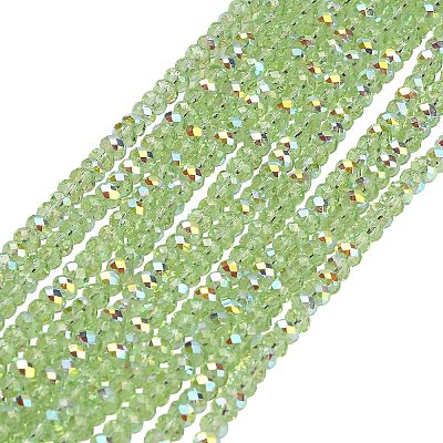 Electroplate Glass Beads Strands GL-CBAA615-03G-1