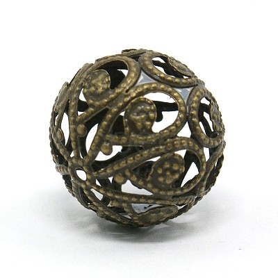 Mixed Iron Filigree Hollow Round Beads IFIN-X0008-AB-NF-1