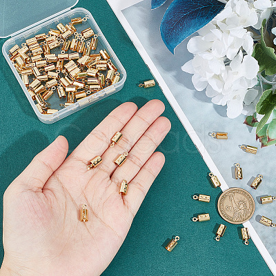180Pcs 304 Stainless Steel Folding Crimp Ends STAS-SC0005-40B-1