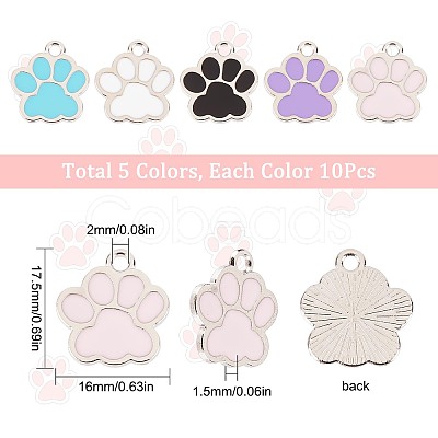 SUNNYCLUE 50Pcs 5 Style Alloy Enamel Pendants ENAM-SC0003-22-1