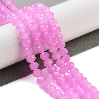 Baking Paint Imitation Jade Glass Bead Strands DGLA-A034-J6MM-A49-1