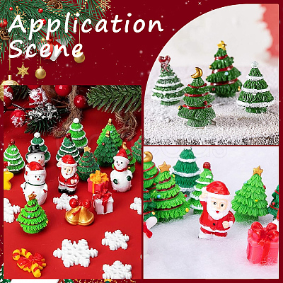 30Pcs 10 Styles Christmas Resin Sculpture Ornaments RESI-SC0005-91-1