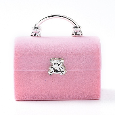 Lady Bag with Bear Shape Velvet Jewelry Boxes VBOX-L002-E03-1