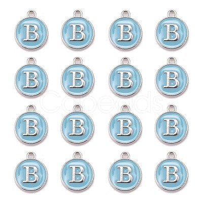 Platinum Plated Alloy Enamel Charms X-ENAM-S118-04B-P-1