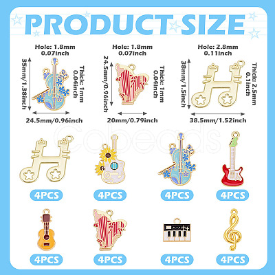 32Pcs 8 Styles Alloy Pendants FIND-TA0010-88-1