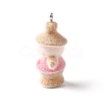 Flocky Opaque Resin Pendants RESI-G108-01A-1