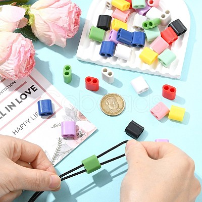 40Pcs 10 Colors ABS Plastic Slide Charms MACR-CJ0002-47-1