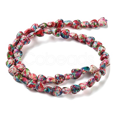Spray Printed Synthetic Turquoise Beads Strands TURQ-P002-01A-05-1