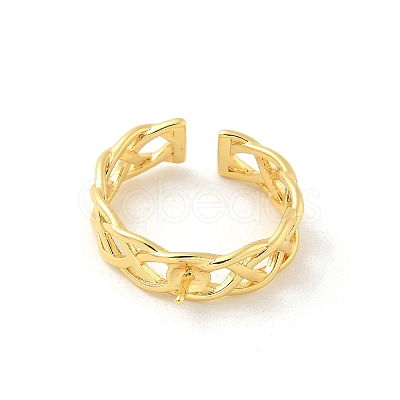 Brass Cup Peg Open Cuff Ring Settings LS-KK-G518-08G-02-1