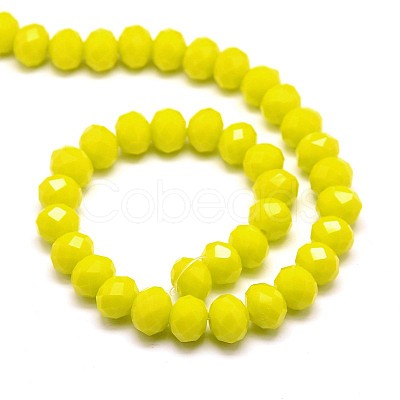 Opaque Solid Color Crystal Glass Rondelle Beads Strands EGLA-F049A-06-1