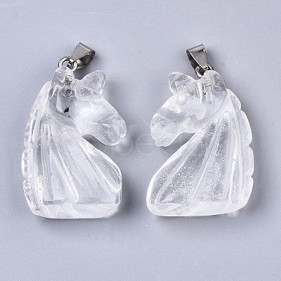 Carved Natural Quartz Crystal Pendants X-G-N0327-002M-1