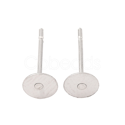 Tarnish Resistant Original Color Stainless Steel Stud Earring Findings X-STAS-E025-5-1